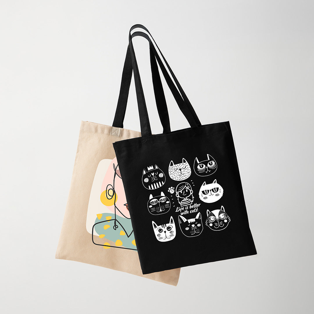 Gestalte deine eigene personalisierte Tragetasche mit Wunschmotiv oder Logo – ideal für jeden Anlass! Hochwertige Baumwolltaschen