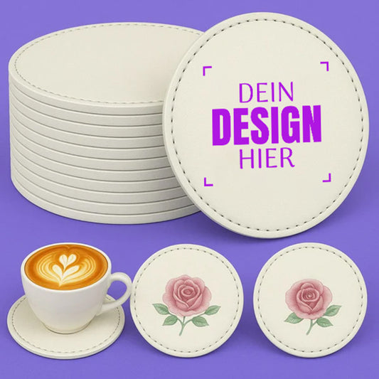 Personalisierte Untersetzer aus Kunstleder
